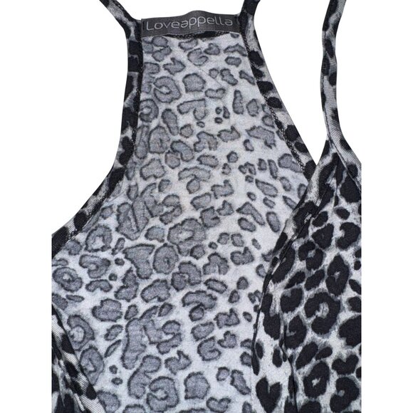 Loveappella Womens Leopard Print Jumpsuit Sleeveless Racerback Rayon Blend Size - Picture 5 of 11